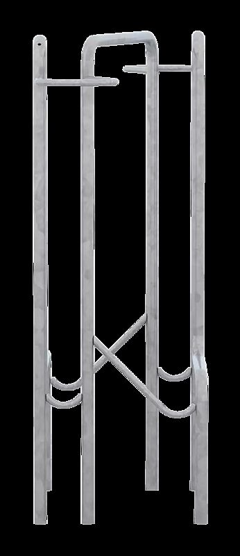 Fahrradparker TACOMA doppelseitig 90°, hoch, zum Einbetonieren, 2 Stellplätze, feuerverzinkt