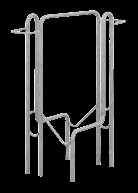 Fahrradparker TACOMA doppelseitig 90°, hoch, zum Einbetonieren, 2 Stellplätze, feuerverzinkt