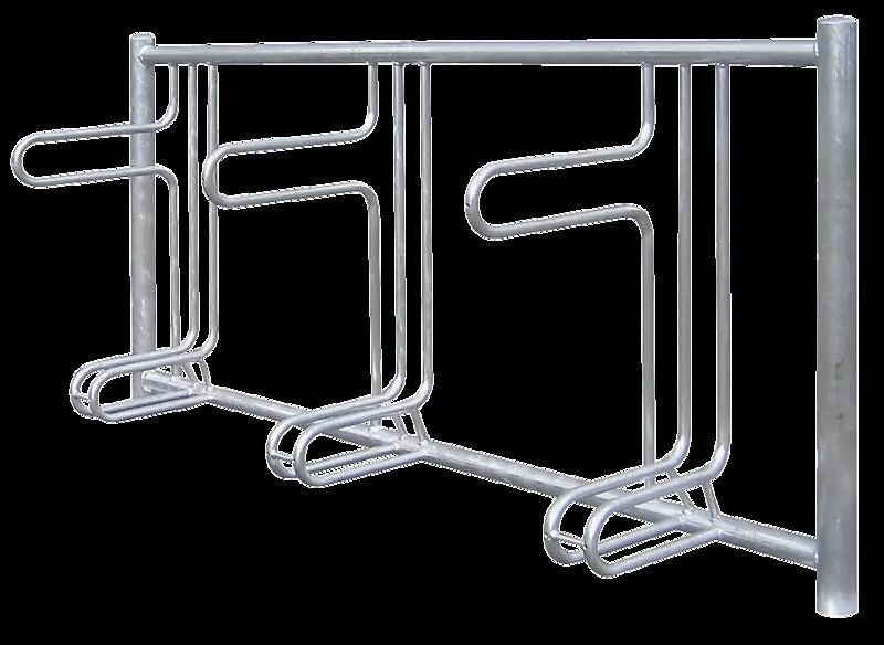 Fahrradständer ADELAIDE einseitig, zum Einbetonieren, 3 Stellplätze, feuerverzinkt