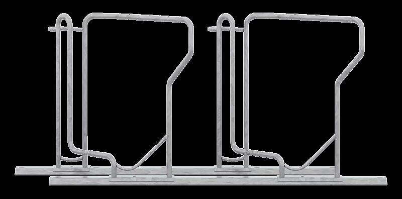Fahrradparker TACOMA einseitig 45°, tief, zum Aufdübeln bei +/- 0 mm, 1 Stellplatz, feuerverzinkt