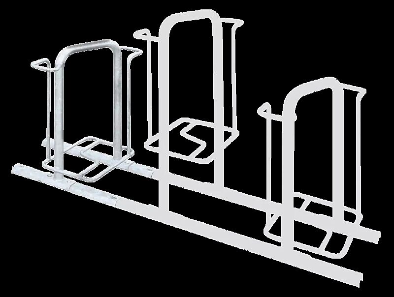 Fahrradparker MISSOURI-LIGHT doppelseitig 90°, tief / hoch, zum Aufdübeln bei +/-0 mm, feuerverzinkt