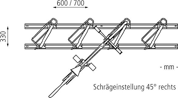Fahrradparker MISSOURI-LIGHT einseitig, 45°, feuerverzinkt