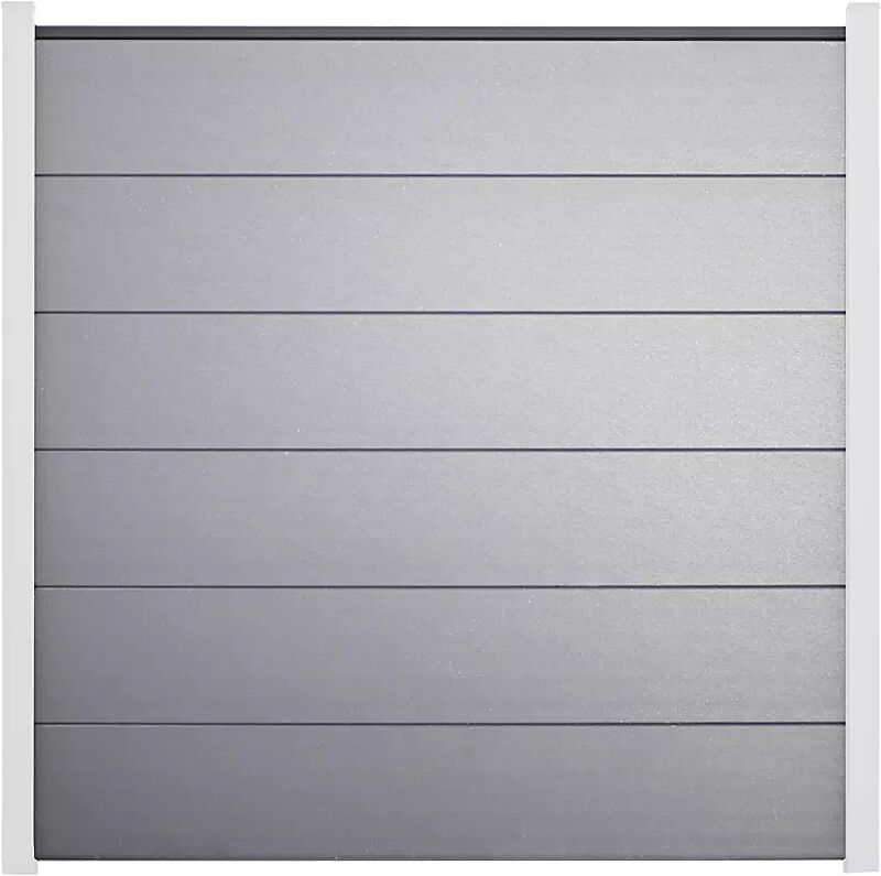 Sichtschutzwand WEXFORD, Ausführung BASIC, Wandelemente foliert in silbergrau