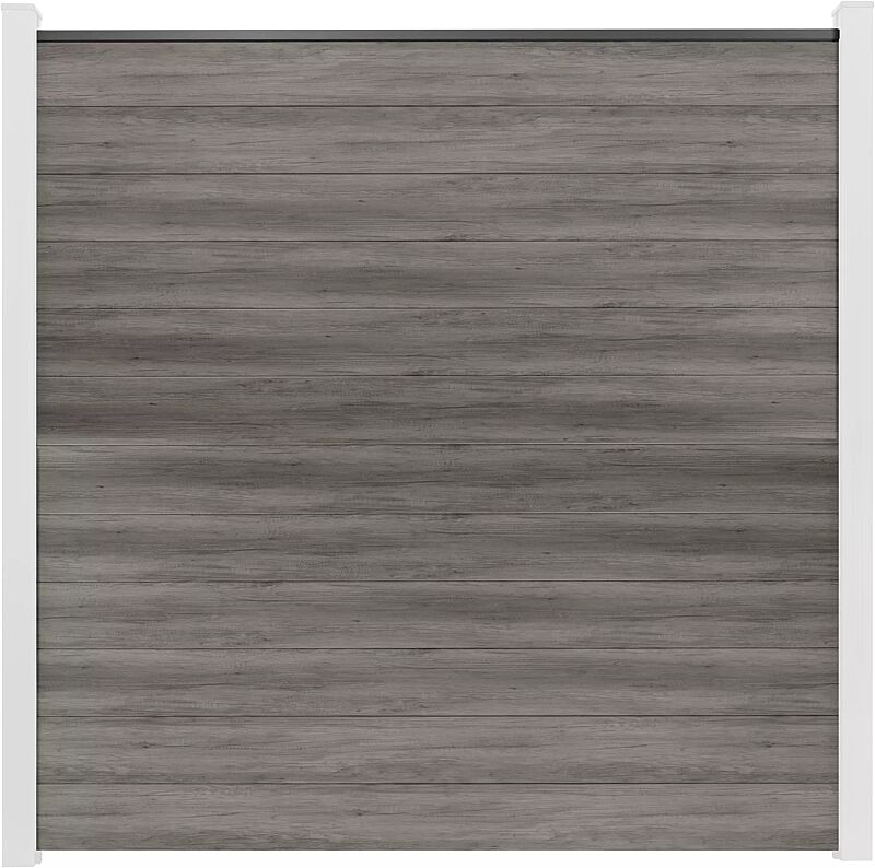 Sichtschutzwand WEXFORD, Ausführung SMALL, Wandelemente foliert in monument oak