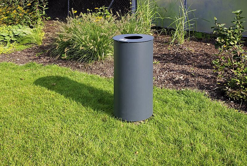 Abfallbehälter NORANDA, mit Ascher, in RAL 7016 anthrazitgrau