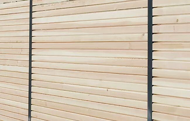 Wandelement, mit Holzbelattung Douglasie, waagerecht