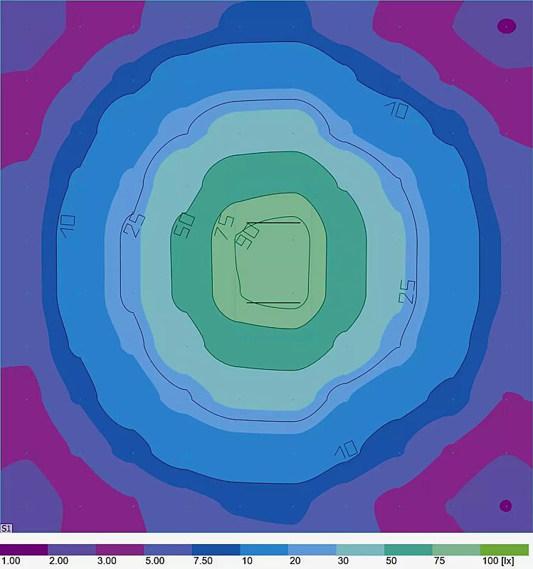 Beleuchtungsschema für 2 Felder
