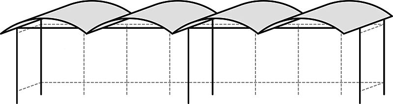 Fahrradüberdachung KALLISTO einseitig Feldanzahl 4