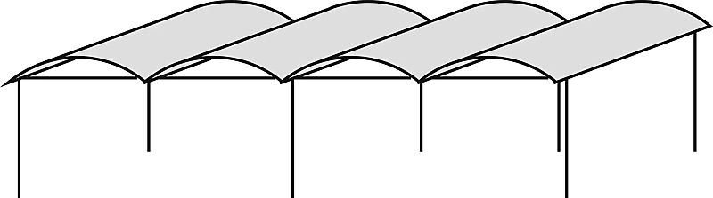 Fahrradüberdachung KALLISTO doppelseitig Feldanzahl 4