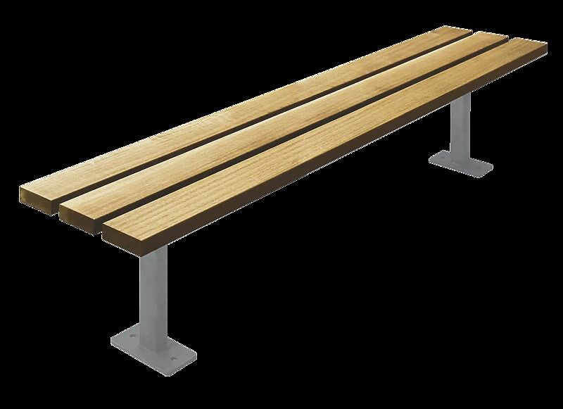 Sitzbank TOBACCO für 1-Feld-Anlage, 1-seitig, mit Eschenholzbelattung, Stahlteile in RAL 7001 silbergrau