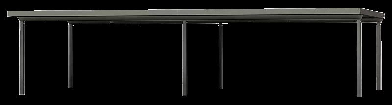 Pkw-Überdachung Z01, für 4 Pkw, Dachbreite x Dachtiefe 10290 mm x 5000 mm, Stahlkonstruktion in RAL 7016 anthrazitgrau