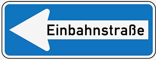 Verkehrszeichen: Einbahnstraße linksweisend