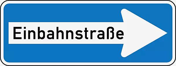 Verkehrszeichen: Einbahnstraße rechtsweisend