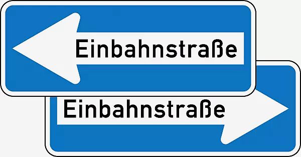 Verkehrszeichen: Einbahnstraße doppelseitig