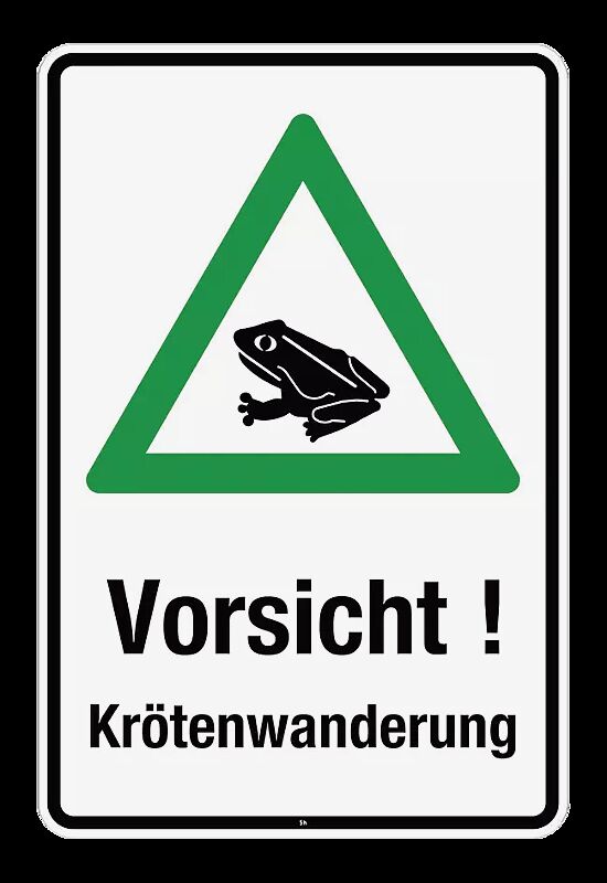 Hinweisschild VORSICHT KRÖTENWANDERUNG 900 x 600 mm, RA 1