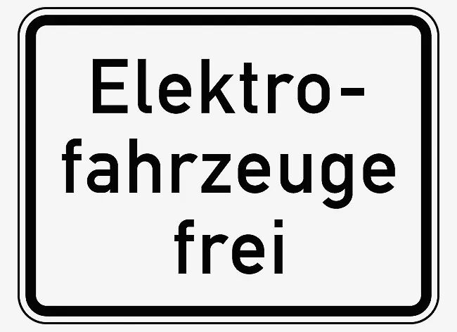 Verkehrszeichen: Elektrofahrzeuge frei