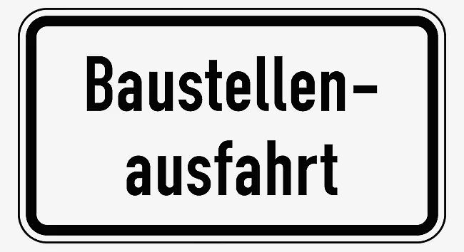 Verkehrszeichen: Baustellenausfahrt