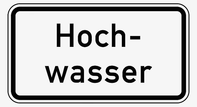 Verkehrszeichen: Hochwasser