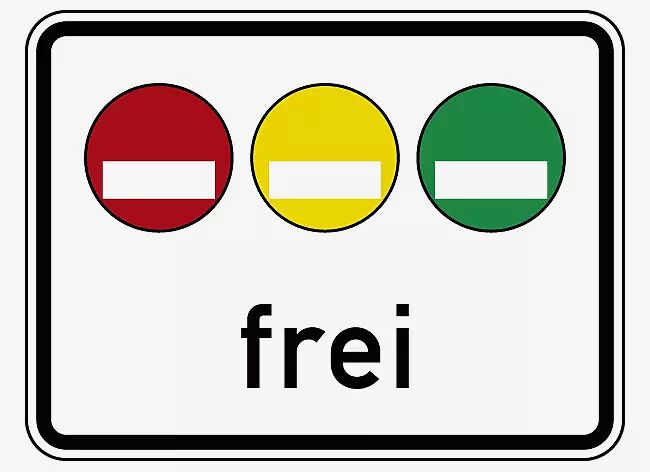 Verkehrszeichen: Umweltplakette rot, gelb, grün