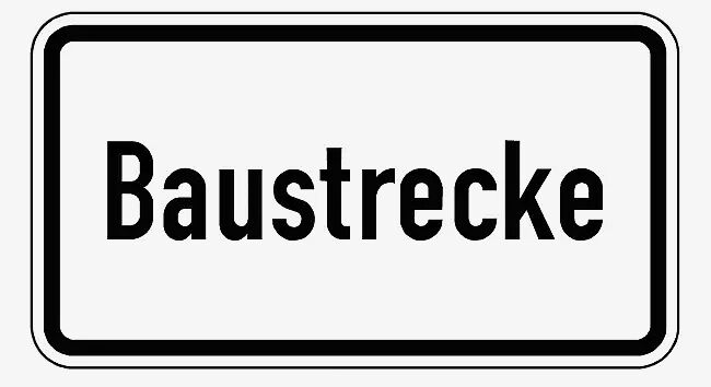 Verkehrszeichen: Baustrecke