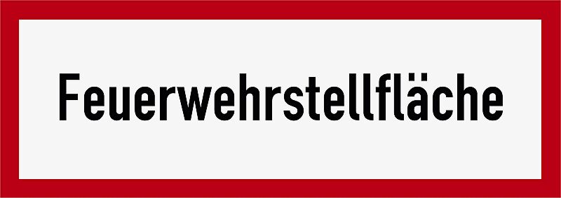 Hinweisschild: Feuerwehrstellfläche