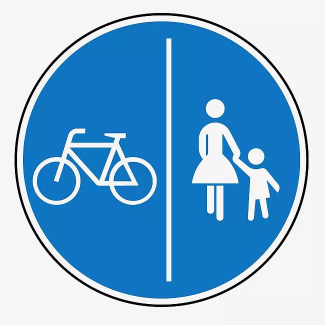 Verkehrszeichen: Getrennter Rad- und Gehweg, Radweg links