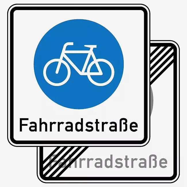 Verkehrszeichen: Fahrradstraße doppelseitig