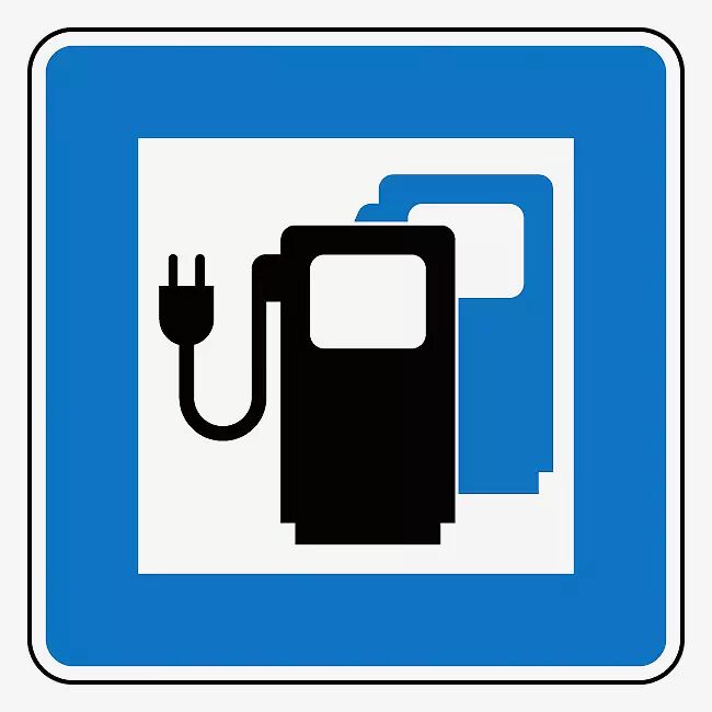 Verkehrszeichen: Ladestation für Elektrofahrzeuge