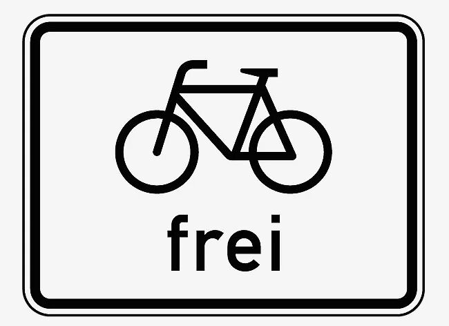 Verkehrszeichen: Radverkehr frei