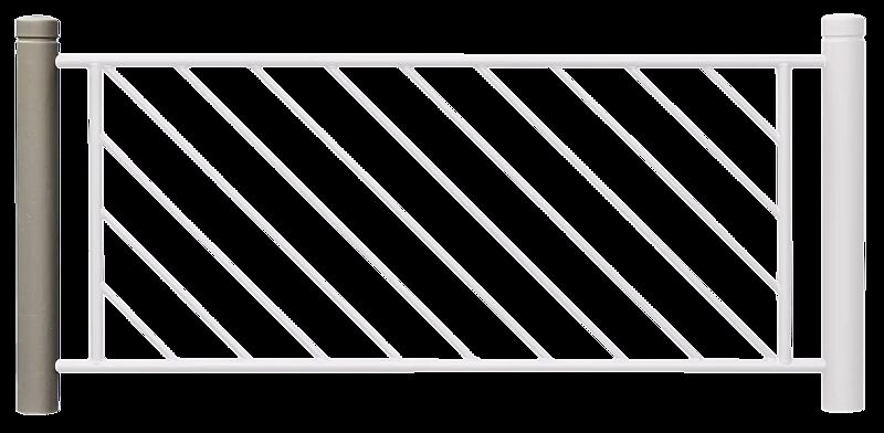 Systemgeländer mit Poller BOULEVARD 83, Anfangspoller in DB 703 eisenglimmer