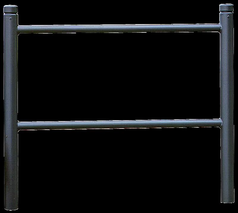 Anlehngeländer mit Poller BOULEVARD 60, in RAL 7016 anthrazitgrau
