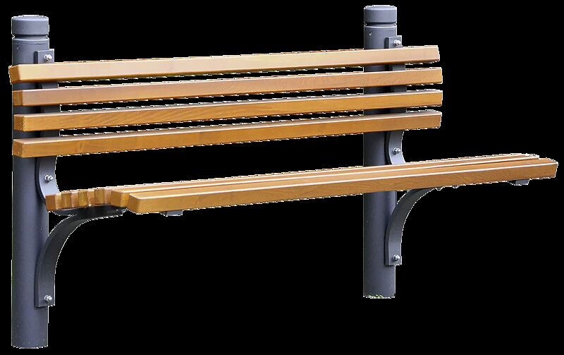 Sitzbank mit Poller BOULEVARD 102 - Einzelbank mit Rückenlehne