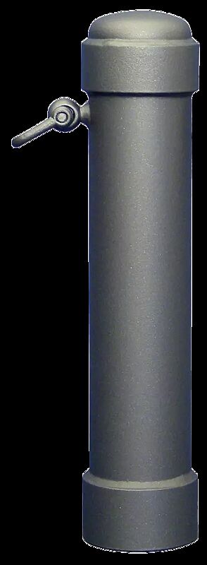 Rabattengeländer mit Poller STIL 76, Kettenpoller mit 1 Öse (inkl. Schäkel), in DB 703 eisenglimmer