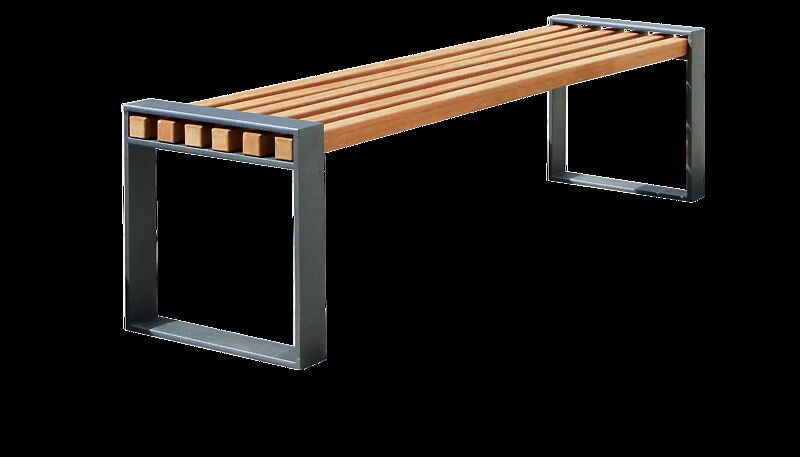 Sitzbank TAMORES ohne Rückenlehne, Stahlteile in DB 703 eisenglimmer
