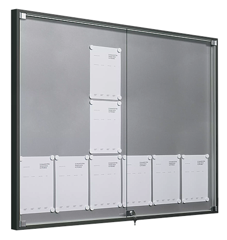 <div id="container" class="container">Drehtür-Schaukasten MOSCHATO mit spitzen Ecken, für 18 x DIN A4, Alu in RAL 7012 basaltgrau</div>