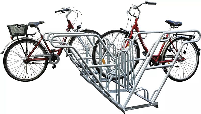 Fahrradständer RIVERSIDE, doppelseitig, 6 Stellplätze, 6 Anlehnbügel