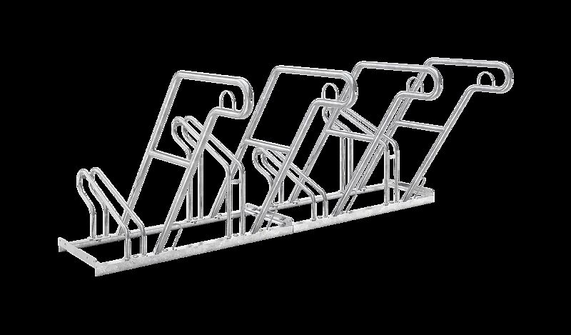 Fahrradständer NORWALK, einseitig, 4 Stellplätze, 4 Anlehnbügel