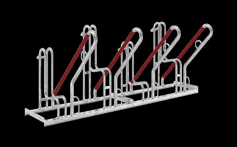 Fahrradständer OAKLAND einseitig, 4 Stellplätze, 4 Anlehnbügel, Radabstand 500 mm