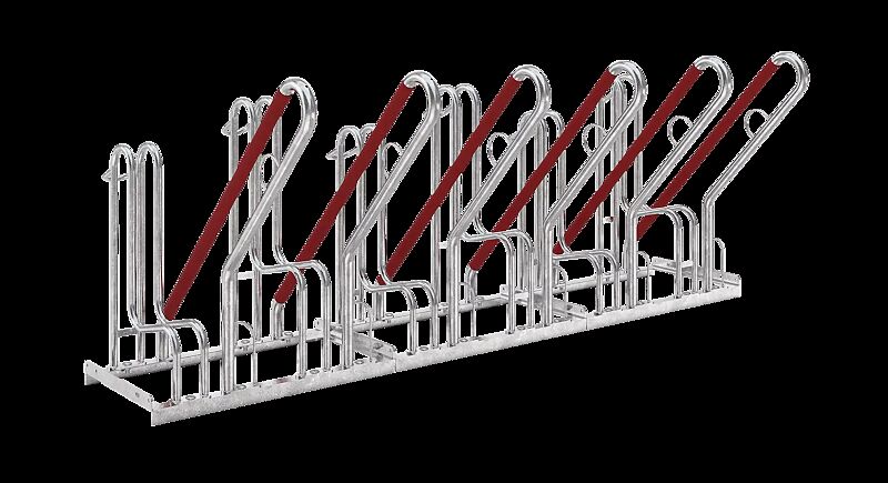 Fahrradständer OAKLAND einseitig, 6 Stellplätze, 6 Anlehnbügel, Radabstand 350 mm