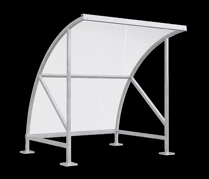 Fahrradüberdachung CEPHEUS, Dachbreite x Dachtiefe 2090 mm x 2100 mm, Dach aus Polycarbonat, Stahlkonstruktion feuerverzinkt