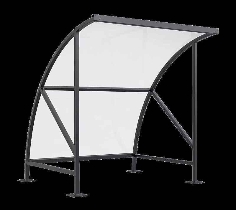 Fahrradüberdachung CEPHEUS, Dachbreite x Dachtiefe 2090 mm x 2100 mm, Dach aus Polycarbonat, Stahlkonstruktion feuerverzinkt und pulverbeschichtet in RAL 7016 anthrazitgrau