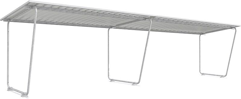Fahrradüberdachung INDUS, Dachbreite x Dachtiefe 9150 mm x 2330 mm, einseitig, ohne Rück- / Seitenwände, Stahlkonstruktion feuerverzinkt