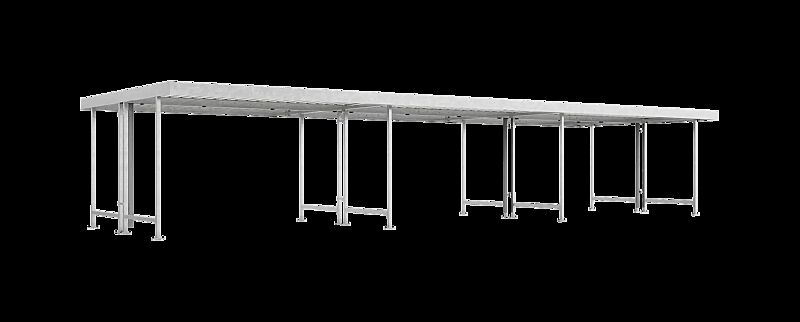 Fahrradüberdachung ARIES, Dachbreite x Dachtiefe 12990 mm x 4400 mm, doppelseitig, ohne Rück- und Seitenwände, Stahlkonstruktion feuerverzinkt