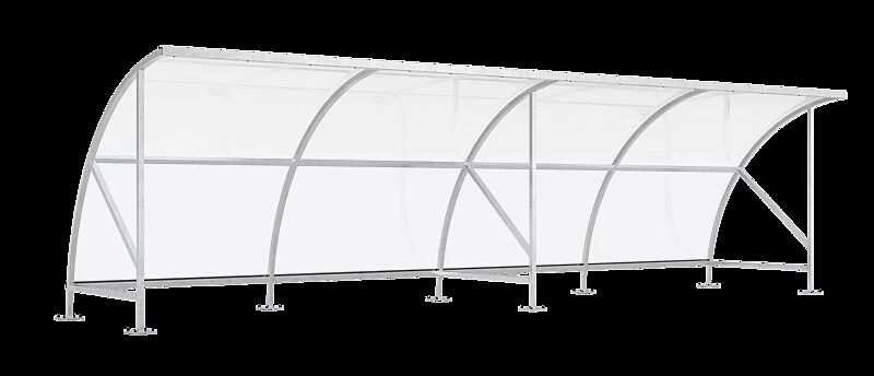 Fahrradüberdachung CEPHEUS, Dachbreite x Dachtiefe 8250 mm x 2100 mm, Stahlkonstruktion feuerverzinkt
