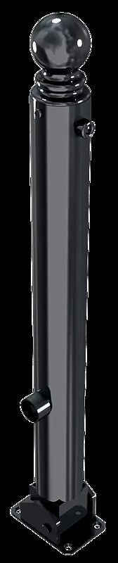 Poller KUGEL, Ausführung 2, zum Aufdübeln, kippbar, in RAL 7016 anthrazitgrau