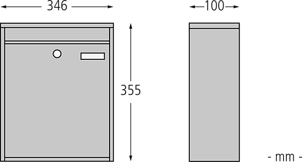 Edelstahl-Briefkasten SEDAN, Breite: 346 mm