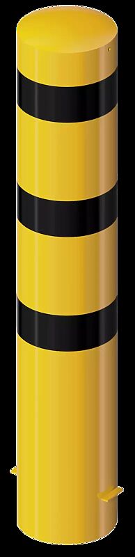 Rammschutzpoller GENAS zum Einbetonieren, Ø 273 mm, in gelb mit schwarzen Reflexstreifen