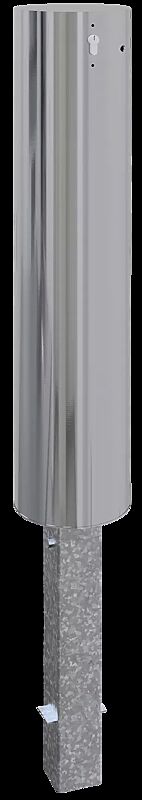 Rammschutzpoller BARGES, herausnehmbar, mit Profilzylinderschloss, Ø 204 mm, Höhe 1400 mm