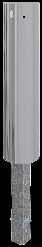 Rammschutzpoller BARGES, herausnehmbar, mit Profilzylinderschloss, Ø 204 mm, Höhe 1400 mm