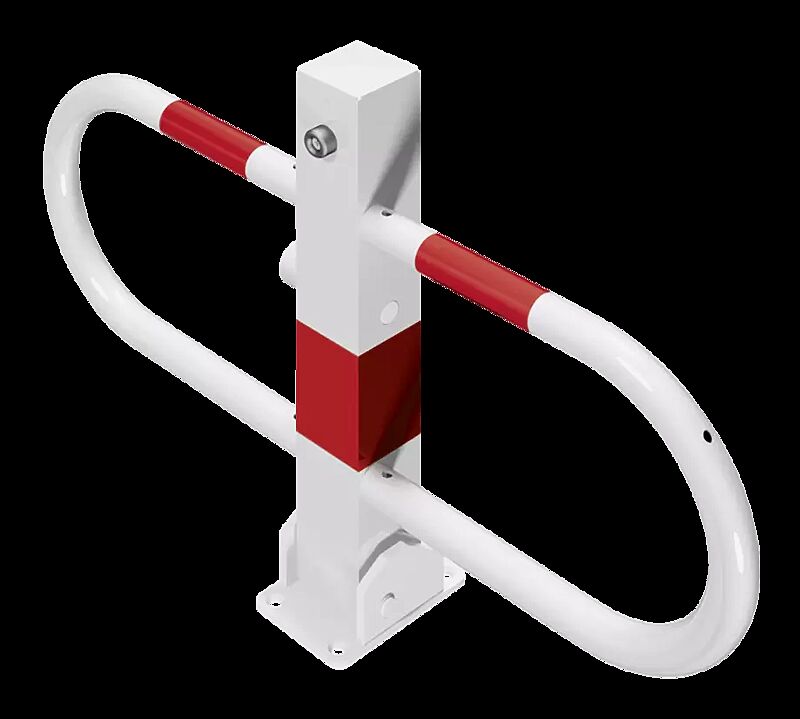 Parkbügel GREZ, feuerverzinkt und weiß pulverbeschichtet, mit Dreikantschloss